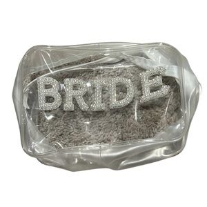 Clear Bridal Cosmetic Bag with Rhinestones